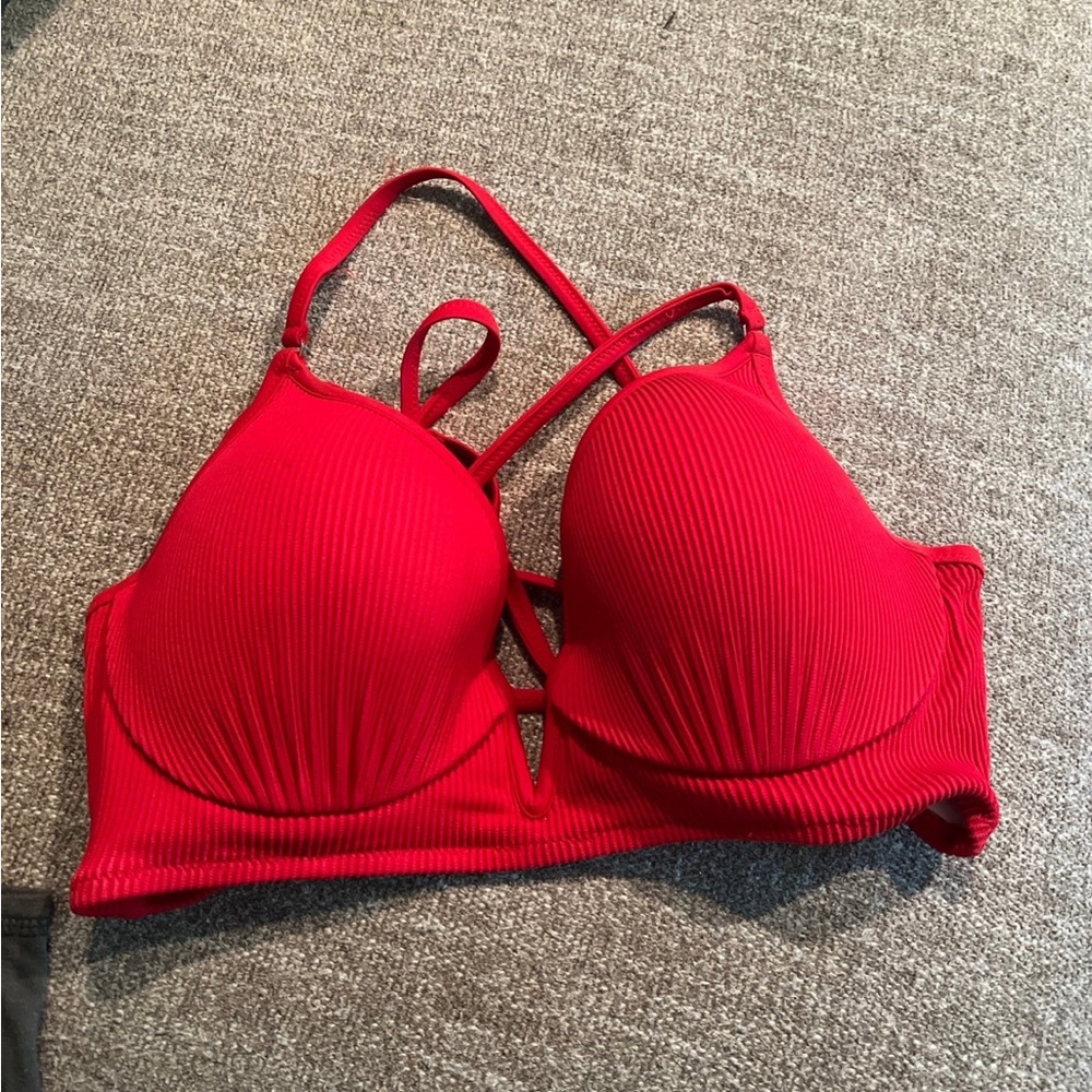 Red padded and wired bikini